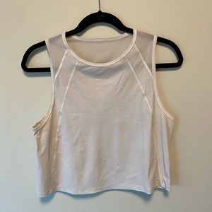 lulu sculpt crop tank top - white